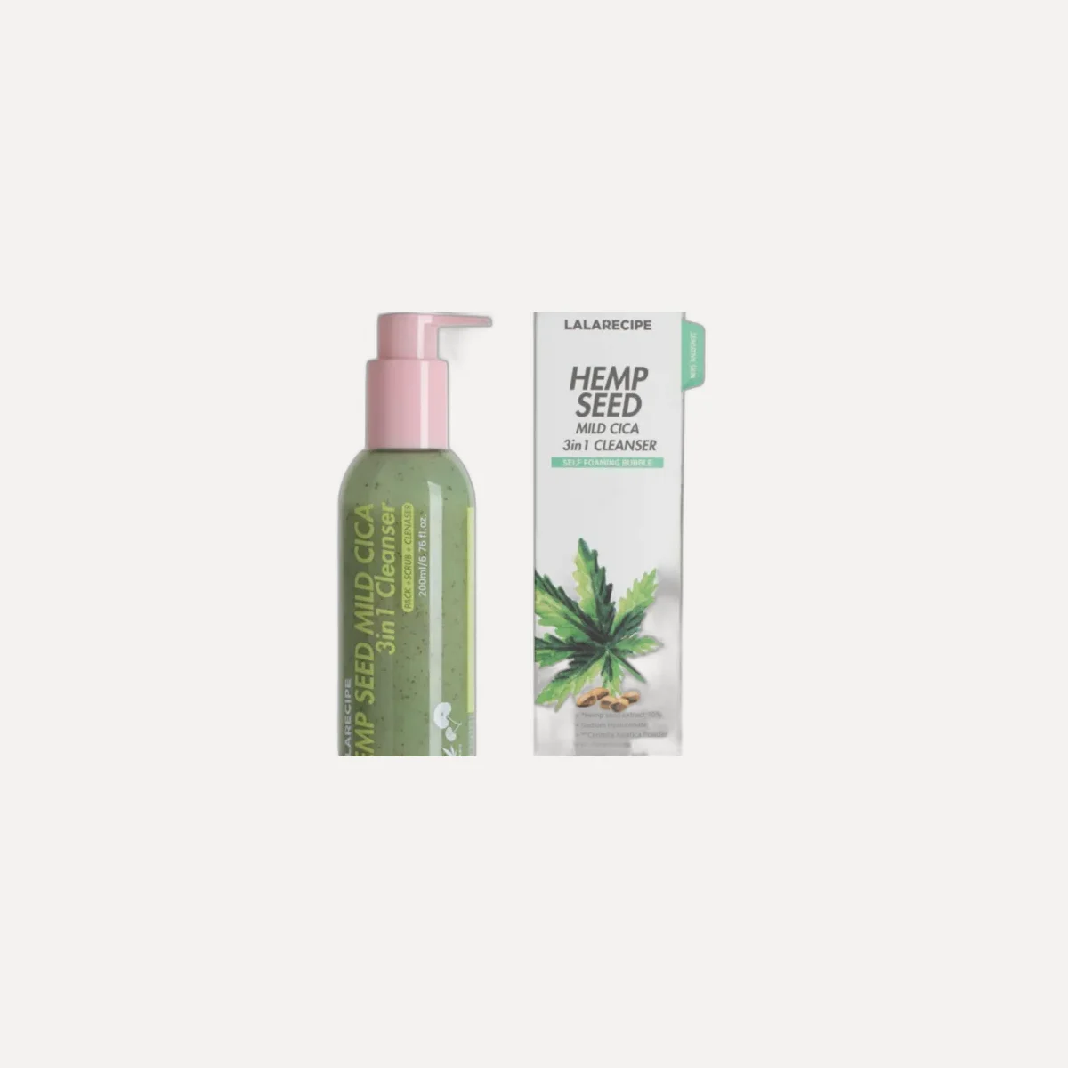 LalarecipeHemp seed mild cica 3in1 cleanser Очищающая пенка для лица 3в1
